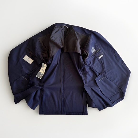 Canali 50R Midnight Blue Travel Water Resistant Blazer Woven Wool 2-Btn Jacket - Picture 3 of 12